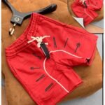 Casual Men's Drawstring Shorts - Red
