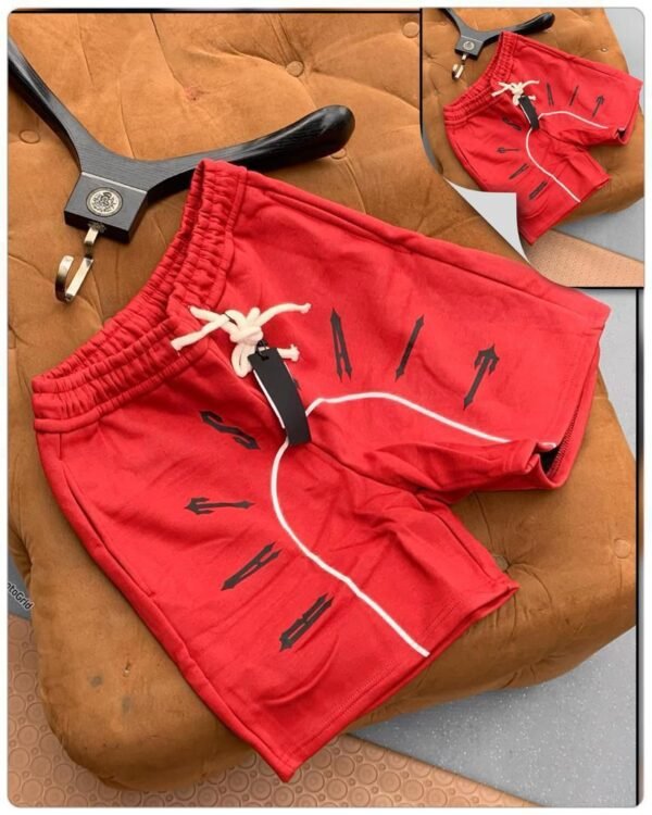 Casual Men's Drawstring Shorts - Red