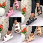 Ladies Luxe Double-Strap Platform Sandals