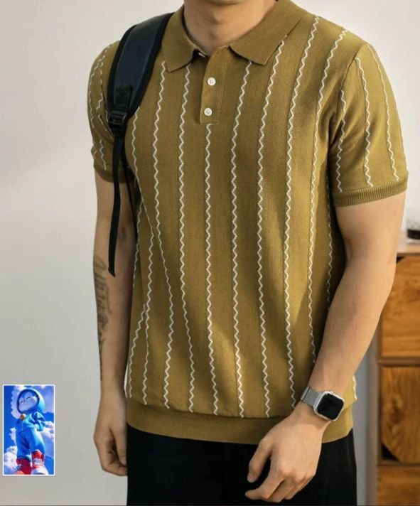 lynda men wear (1) Men's Fashion Polo Shirt Business Casual T-shirt - Image 1