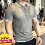 Men's Fashion Polo Shirt Business Casual T-shirt - Gray
