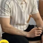 Men's Fashion Polo Shirt Business Casual T-shirt - Off white