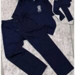 Men's Shirt and Pants Combo Set - Navy Blue