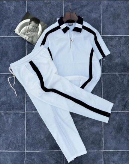 Men's Shirt and Pants Combo Set - White