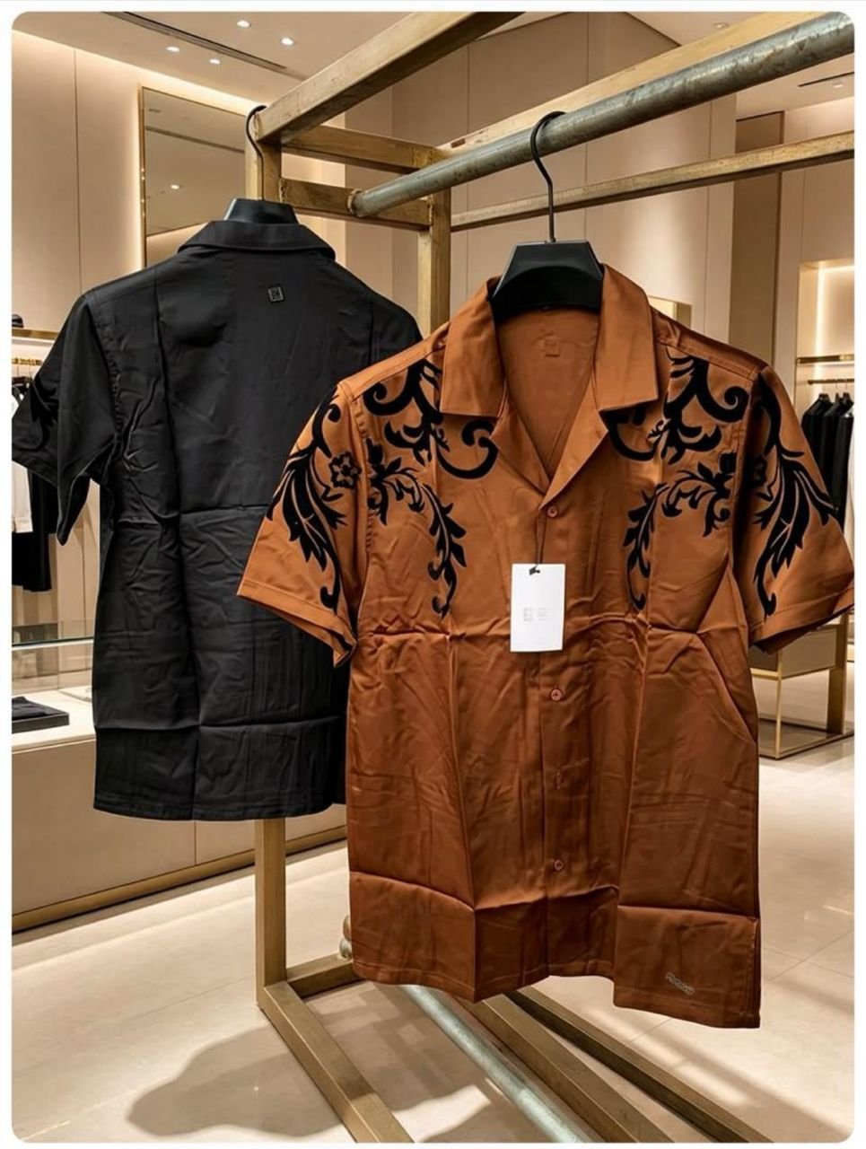 IMG-20260829-WA0021 Men's Baroque Floral Appliqué Camp Collar Shirt - Image 1