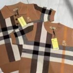 Unisex Tartan Check Short-Sleeve Jacquard Knit Top