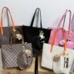 Women's 2-Piece Monogram Print Tote Bag and Pouch Set